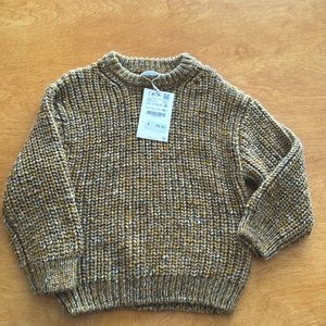 NWT Zara Boys Mustard & Brown sweater 3-4 years